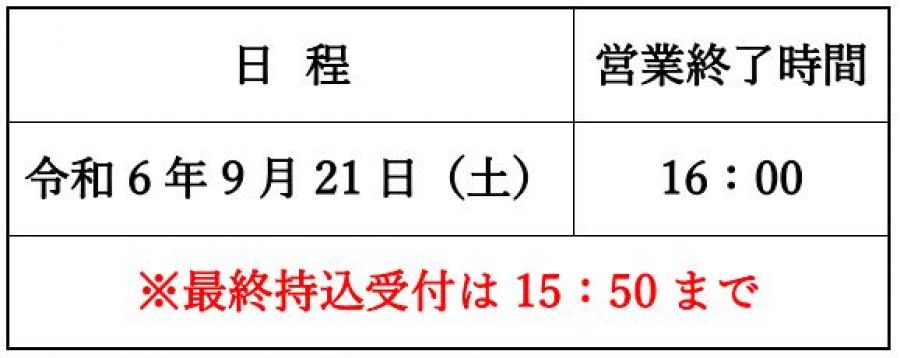 姫路みなと祭海上花火大会開催に伴う営業時間短縮のお知らせの写真